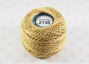 Пряжа Ирис 100% хлопок 10г 82м №2130 золотистый