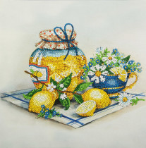 Кристальная ( алмазная) мозаика  " ФРЕЯ" ALBP- 277 постер " Лимонный натюрморт" 30 х 30 см