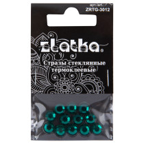 Страз клеевой " Zlatka" ZRTG- 3012 SS30 цветные 6. 5 мм стекло 12 шт в пакете с картонным еврослотом №10 изумрудный ( Emerald) 